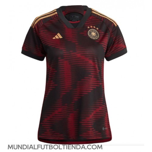 Camiseta Alemania Segunda Equipación Replica Mundial 2022 para mujer mangas cortas